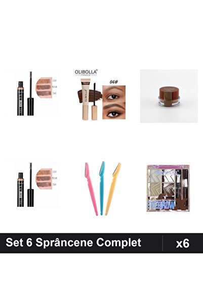 Ruby Rose Set of 6 Eyebrow Products: Mascara Gel, Mascara, Eyeshadow and Epil...