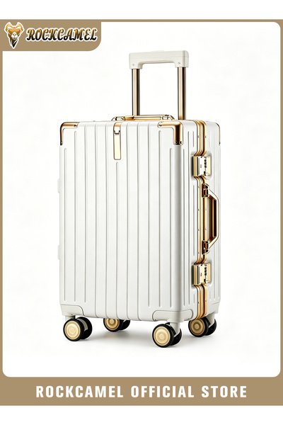 ROCKCAMEL 20 Inch Aluminum Frame Carry-on Luggage, Thickened PC Hard Shell Su...
