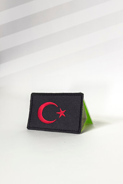 Bagworld Saraciye Cırt Cırtlı Peç - Patch - Arma - Göktürk - Siyah Türk Bayrağı peçi