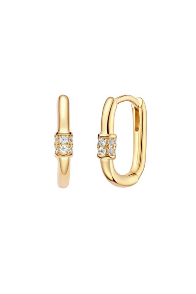 Lisa&Co. Cercei Argint Locked Links Argint placat cu aur galben / Zircon