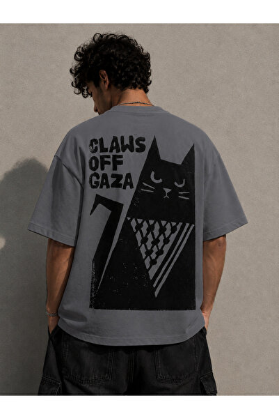 Nulivez Claws Off Gaza Printed Oversize Unisex T-Shirt – Graphic Design Stree...
