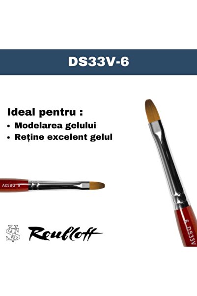 Roubloff Perie de unghii cu capac, DS33V Nr. 6, Fabricat din peri sintetici