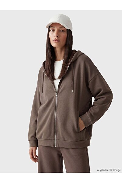 LC Waikiki LCW EVERYDAY Kapüşonlu Kadın Fermuarlı Sweatshirt