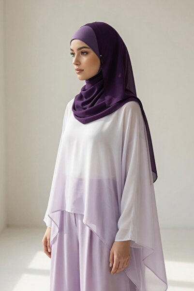 Aisha's Design Non-Slip Combed Cotton Inner Layer, Chiffon Shawl, Ps-62