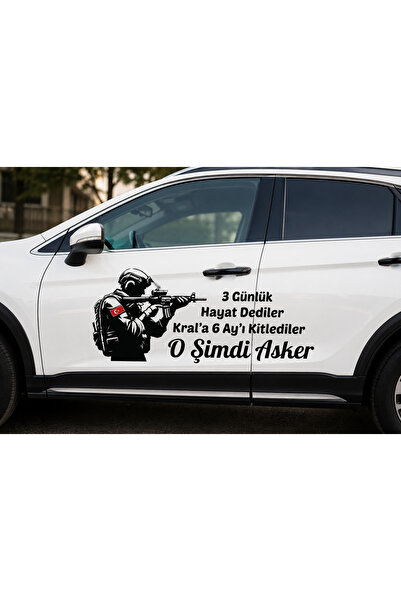 NET REKLAM Asker Temalı UV Baskı Oto Arka Cam Stickerı – Yazılı Cam Etiketi 7...