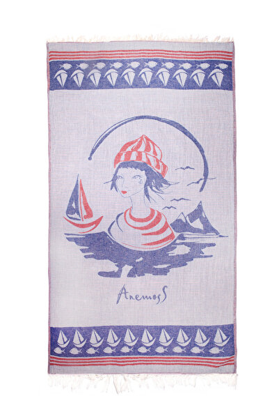 ANEMOSS Sailor Girl Print Turkish Peshtemal 100% Cotton