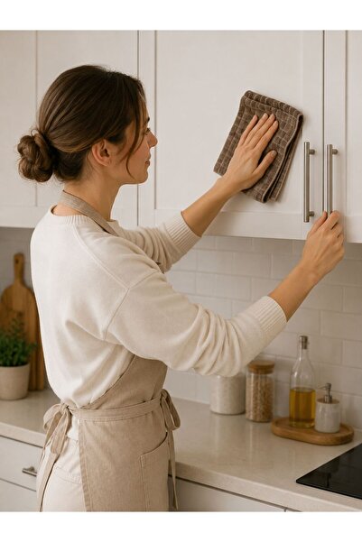 SİLVER HOME 3 Adet Kareli Mikrofiber Temizlik Bezi Ultra Emici İz Bırakmaz Kahverengi 40×40 Cm