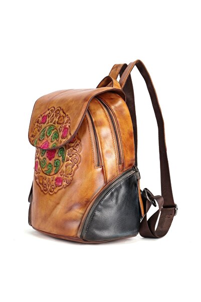 Busy Ldy & Gtm Women's leather backpack Sofia, Busy Lady & Gentleman, red and...