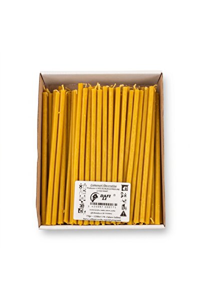 emilydor Lumanari Subtiri Dafi 125 Bucati, 770g, Fitil Bumbac, Parafina, Galbene