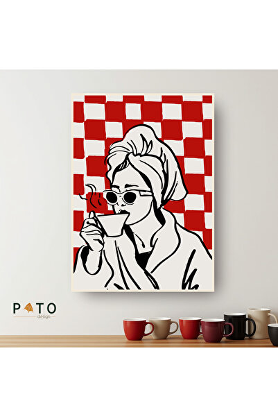 Pato Design 'Slow Morning' Kahve Temalı Kadın Silüetli Dekoratif Tablo | Bej ...