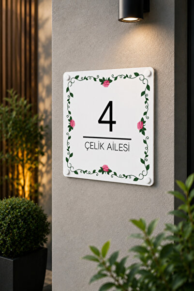 JHAAR Kişiye Özel Pleksi Kapı İsimliği – Modern & Lüks UV Baskılı Dekoratif K...
