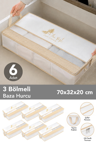 Meleni Home 6 komada spremnika ispod kreveta sa prozorima - prugasti višename...