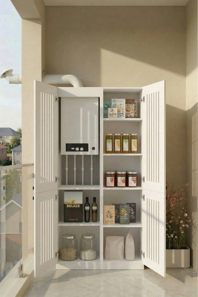 Avmpark West Kombi Dolabı MDF Kapak Erzak Dolabı Raflı Çok Amaçlı Dolap Kiler...
