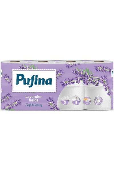 Leski Pufina Toilet Paper 8 ROLLS 3 LAYERS Lavender
