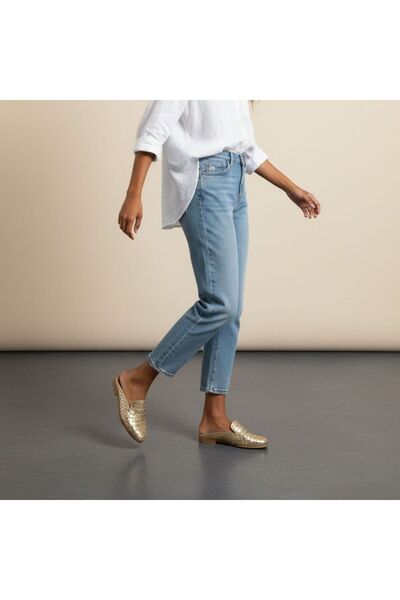 NE&VE SHOES شبشب سابو نسائي بتفاصيل محبوكة ذهبية