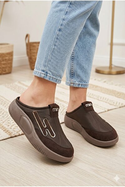 Demirsa Boutique Women's Brown Sneaker Casual Slippers