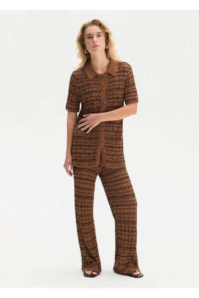 Knitss Bronze Knitwear Trousers with Special Knit Detail