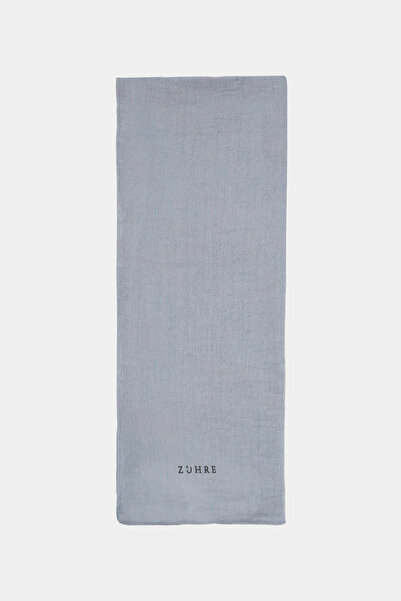 Zühre Brush Textured Patterned Powder Gray Shawl 0057