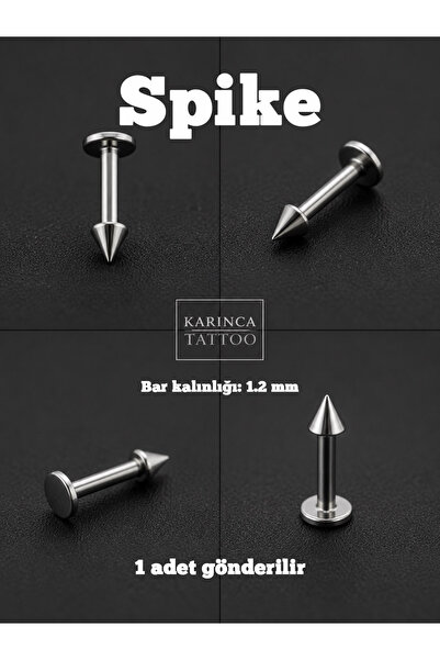 Karınca Piercing Spike Labret Piercing Dudak Snake Bites Tragus Vertical Heli...