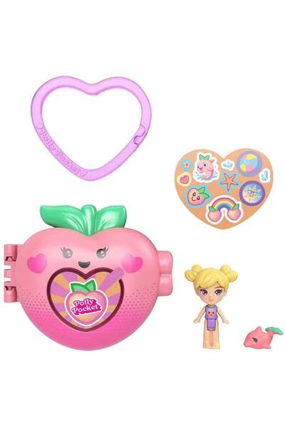 Polly Pocket مجموعة مفاجآت بتصميم الفواكه JKC86 - الخوخ JKC87