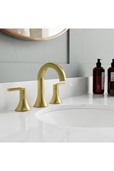 Yıldızan Ttkteknology Vaneri Bathroom Sink Faucet, 20 cm Widespread, 2 Handle...