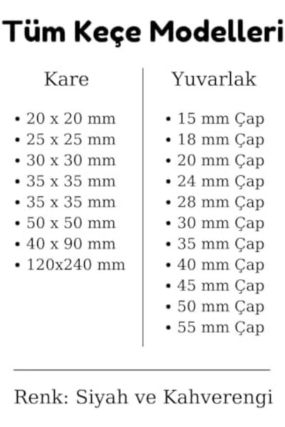 Yıldızan TAMGÜN Pâslă Neagră 21 Bucăți 3 Cm Rotundă Adezivă, Pâslă de Protecț...