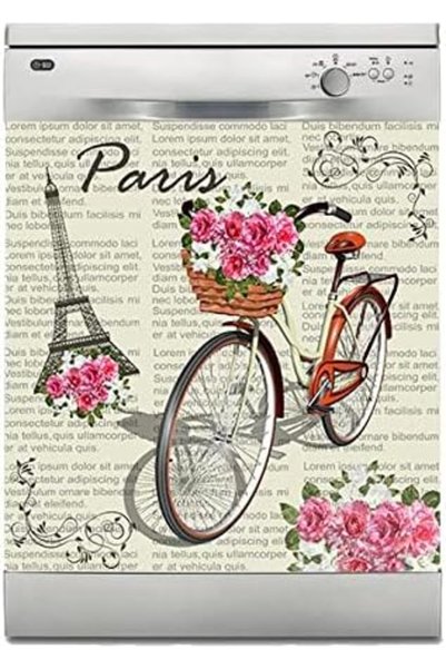Yıldızan Bulaşık Makinesi Kaplama Beyaz Eşya Kaplama Paris Bisiklet 1216538