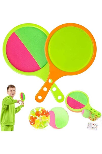 Arabest 4-Piece Toss and Catch Ball Set,Double-Sided Paddles,4 Balls,Outdoor ...