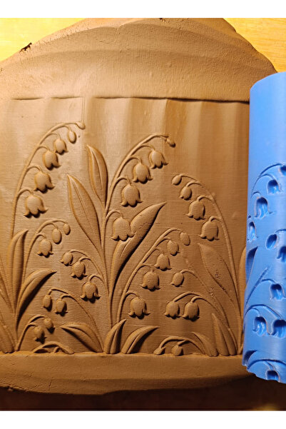 Enbceramic 12 CM SERAMİK POLİMER KİL DOKU RULOSU DESEN OKLAVASI