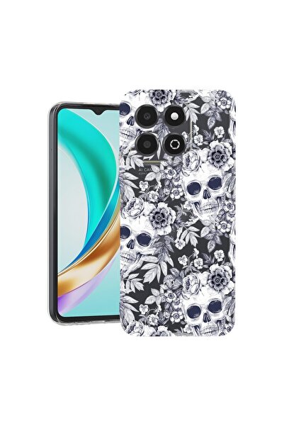 bestcase Husă pentru Honor X6b, BestCase® Silicon transparent 2MM, Craniu alb...