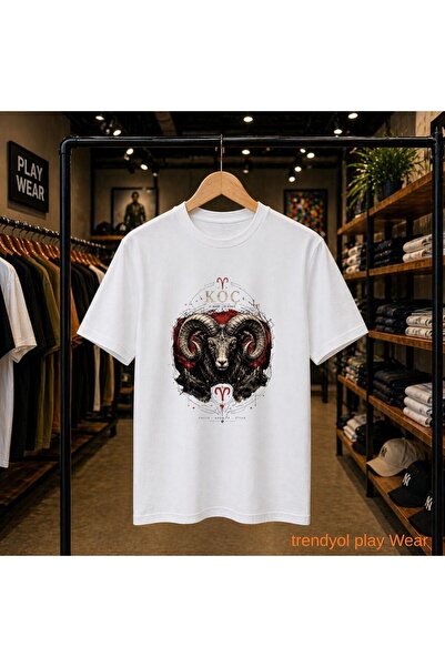 playwear Tricou cu imprimeu pe piept, 100% bumbac, supradimensionat, cu croia...