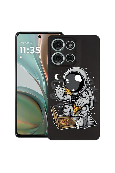 bestcase Θήκη για Motorola Moto G75, Αστροναύτης Πίτσα, Λεπτή Σιλικόνη 0.8MM,...