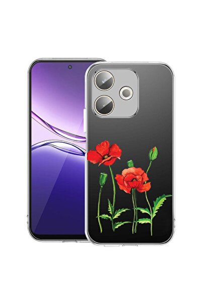 bestcase ¬Æ Husa Clear Silicon pentru OPPO A5 Pro 5G, Red Poppy, 2042415 T 643