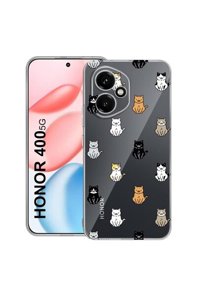 bestcase ¬Æ Husa Clear Silicon pentru Honor 400, Cat Pattern, 2036423 T 1027