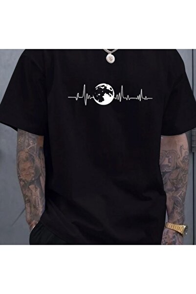 bellanova Oversize Minimalist Graphic Printed Short Sleeve T-Shirt