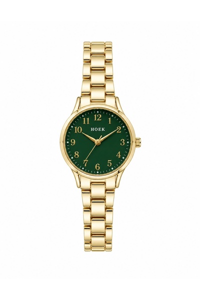 HOEK Emerald Gold Yeşil Kadran Altın Renk Çelik Kordon Kadın Kol Saati