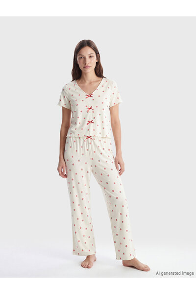 LC Waikiki Patterned Women's Capri Pyjamas Set