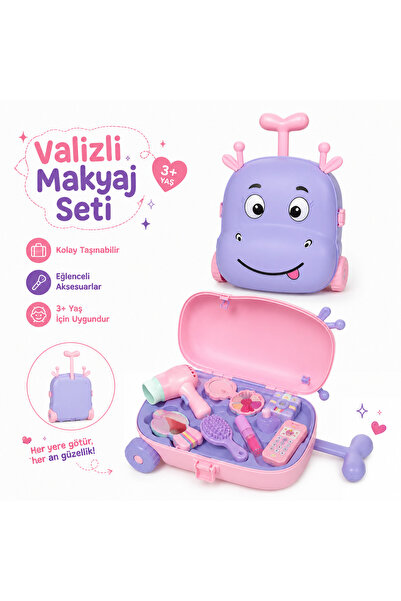 Selvira Valizli Makyaj Seti Çekçekli Oyuncak Bavul Kız Çocuk Güzellik ve Kuaf...