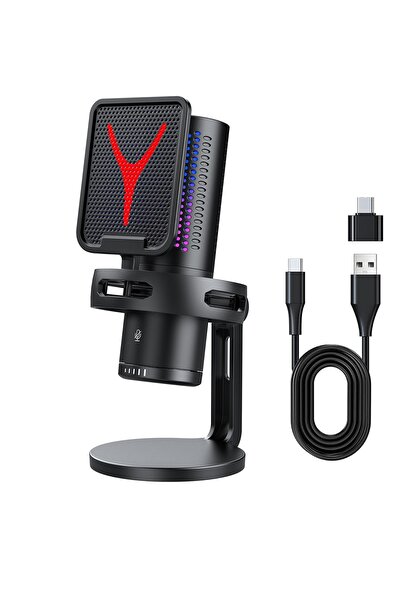 COOLHAWK ميكروفون USB مع فلتر صوت، ميكروفون للكمبيوتر مع حامل ثلاثي القوائم، ...