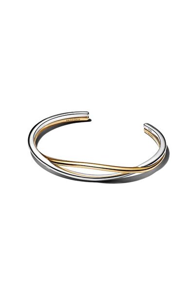 Pandora İki Renkli İç İçe Geçen Açık Bangle Bileklik