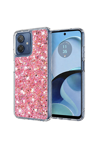 Techsuit Husa pentru Motorola Moto G14, Sparkly Glitter, protectie antisoc, roz