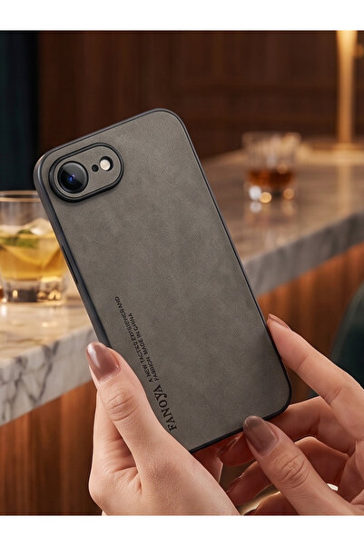 TechTrove iPhone 17E İçin Uyumlu Deri Tasarımlı Elde Kaymaz Sararmaz Tozlanma...