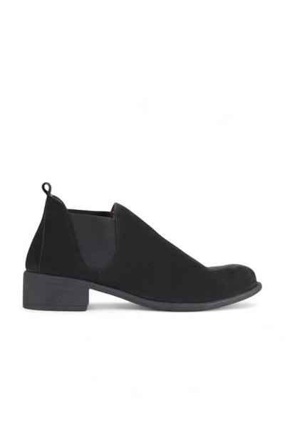 BUENO Black Nubuck Women's Heeled Boots
