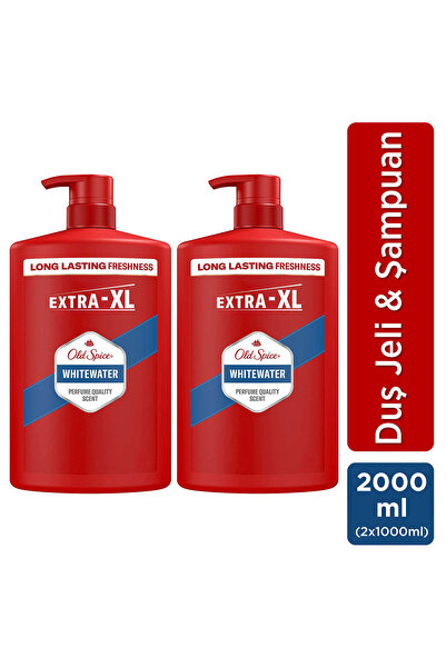 Old Spice Whitewater Erkek Duş Jeli ve Şampuan 1000 ml XXL Büyük Boy x2