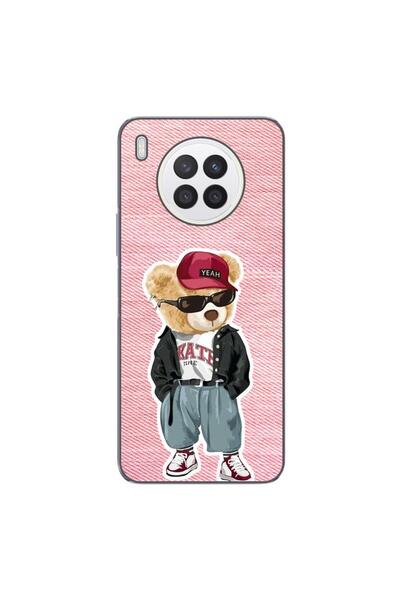 OEM Husa compatibila cu Huawei Nova 8i Silicon Gel Tpu Model Pink Jeans Bear