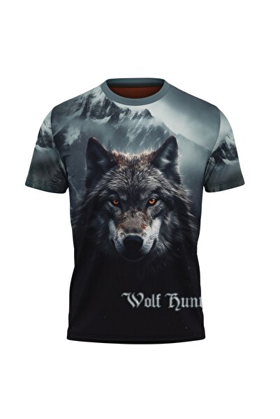 OEM Men's T-shirt Wolf, short sleeve multicolor F111