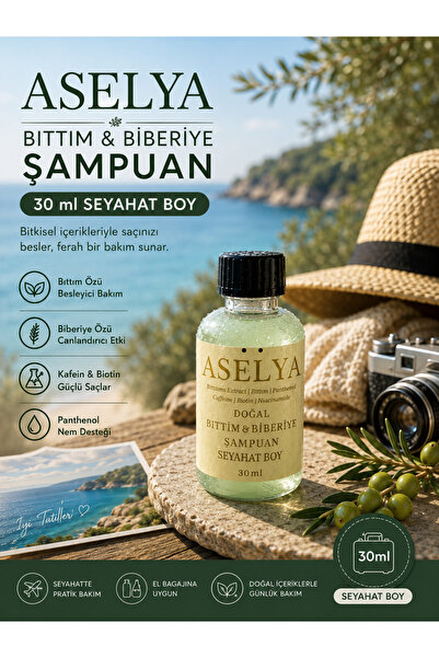 asellya sağlıklı yaşam Natural Bıttım & Rosemary Shampoo 30 ml Travel Size