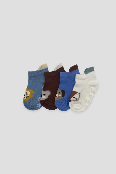 Defne Baby Premium Cotton Non-Slip Sole Booties Socks Set with Animal Figures...