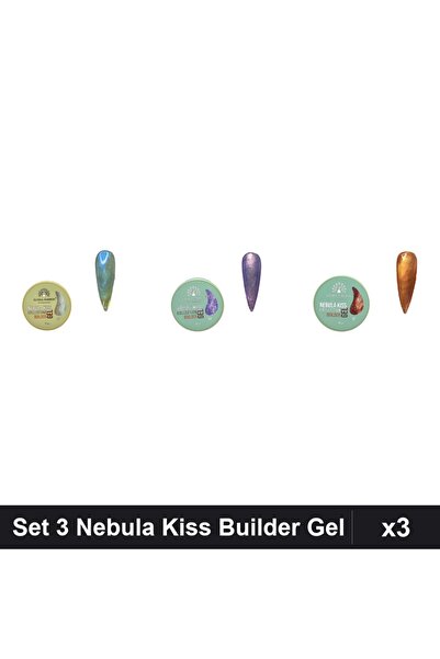 global fashion Set 3 Nebula Kiss Builder Gel 15g - Nr.02 Nr.09 Nr.12