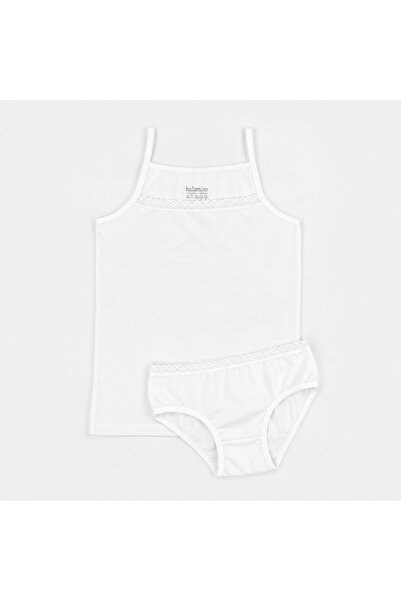Ugly Duck Lismore Girls' Rope Strap Tank Top and Slip Set - White